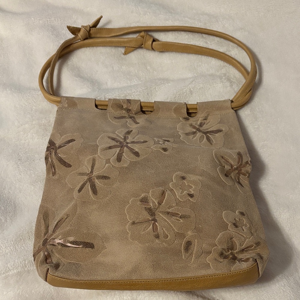 Arcadia Tan Floral Shoulder Bag